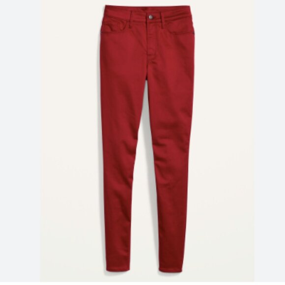 High-Waisted Rockstar Super Skinny Sateen Pop-Color Jeans - Picture 2 of 2
